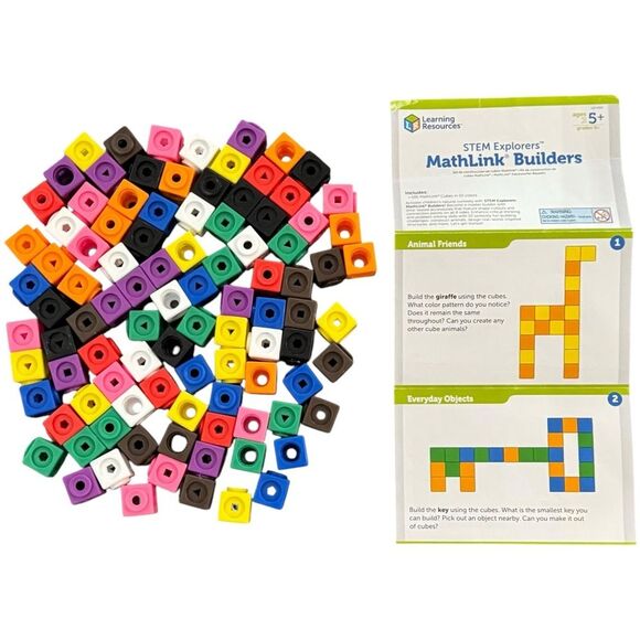 Learning Resources STEM Explorers MathLink 98 Colorful Cubes Educational Toy. 5+ - Picture 1 of 9
